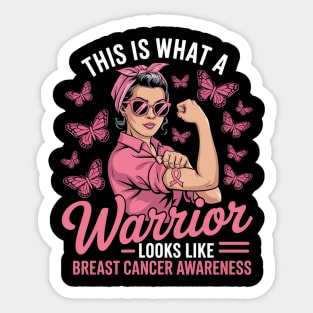Breast cancer Warrior Unbreakable Breast Cancer Awareness Sticker